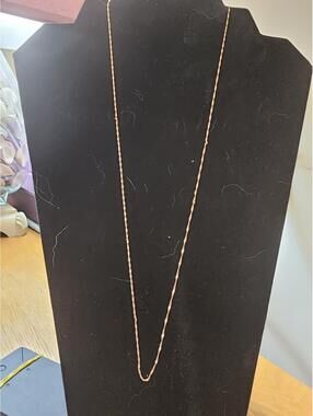 22" 14kt Italy Gold Rope Chain Necklace 1.28g Vintage Italian Gold Jewelry